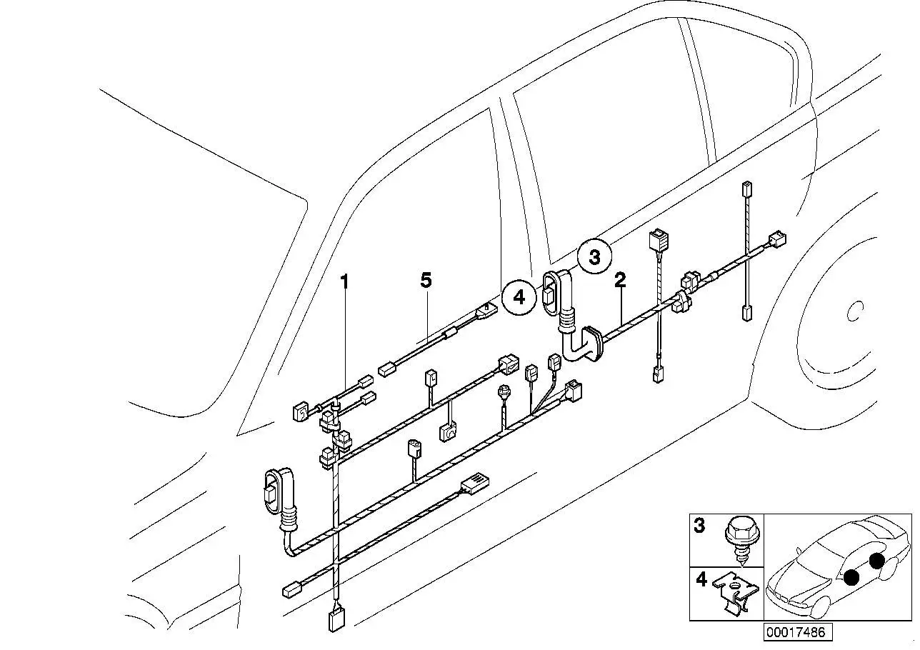 BMW Kabelsatz Fahrerseite E36 61128383103 - Z3 E36