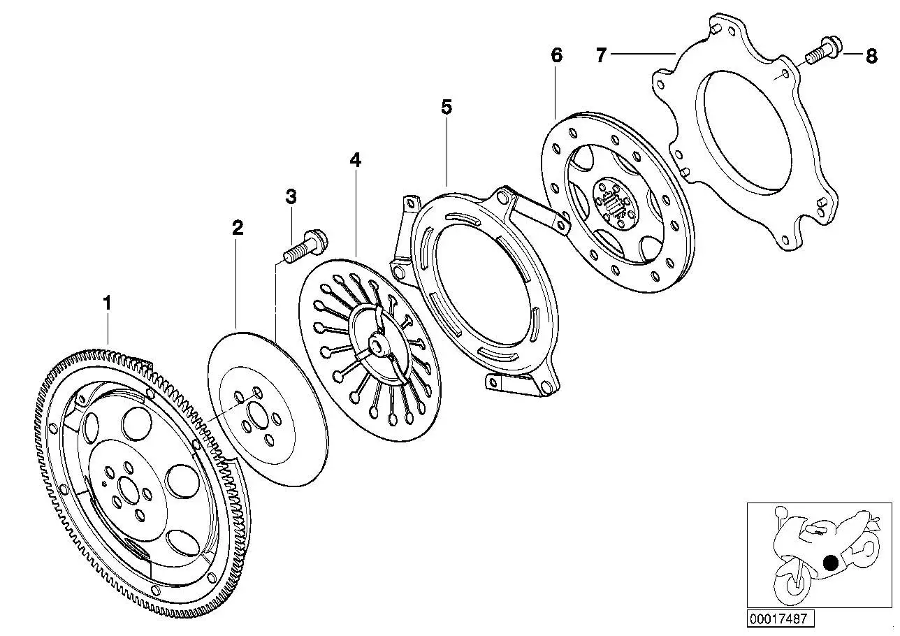 BMW Kupplungsgehäuse R21 R21A R22 R28 21217666246 - Bildposition