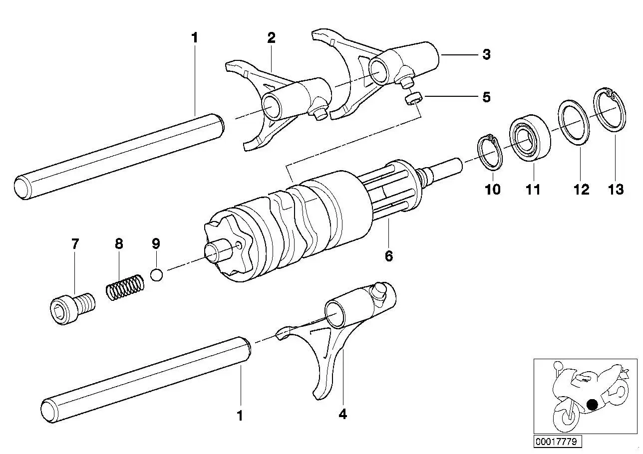 BMW Schaltgabel 1. und 2. Gang 23311340388