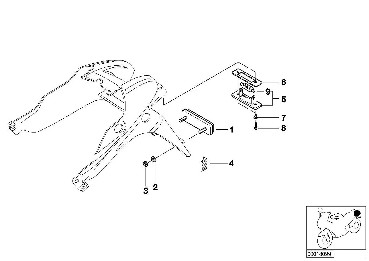 BMW Reflektor rot rechts K41 R28 63142305740 - Bildposition 04