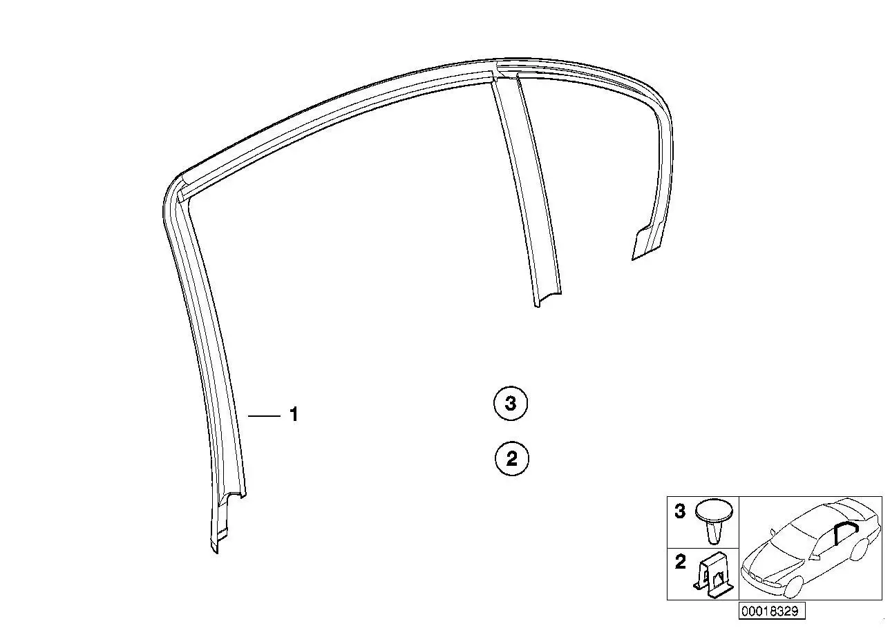BMW Abdeckung Fensterrahmen links E46 51348212523