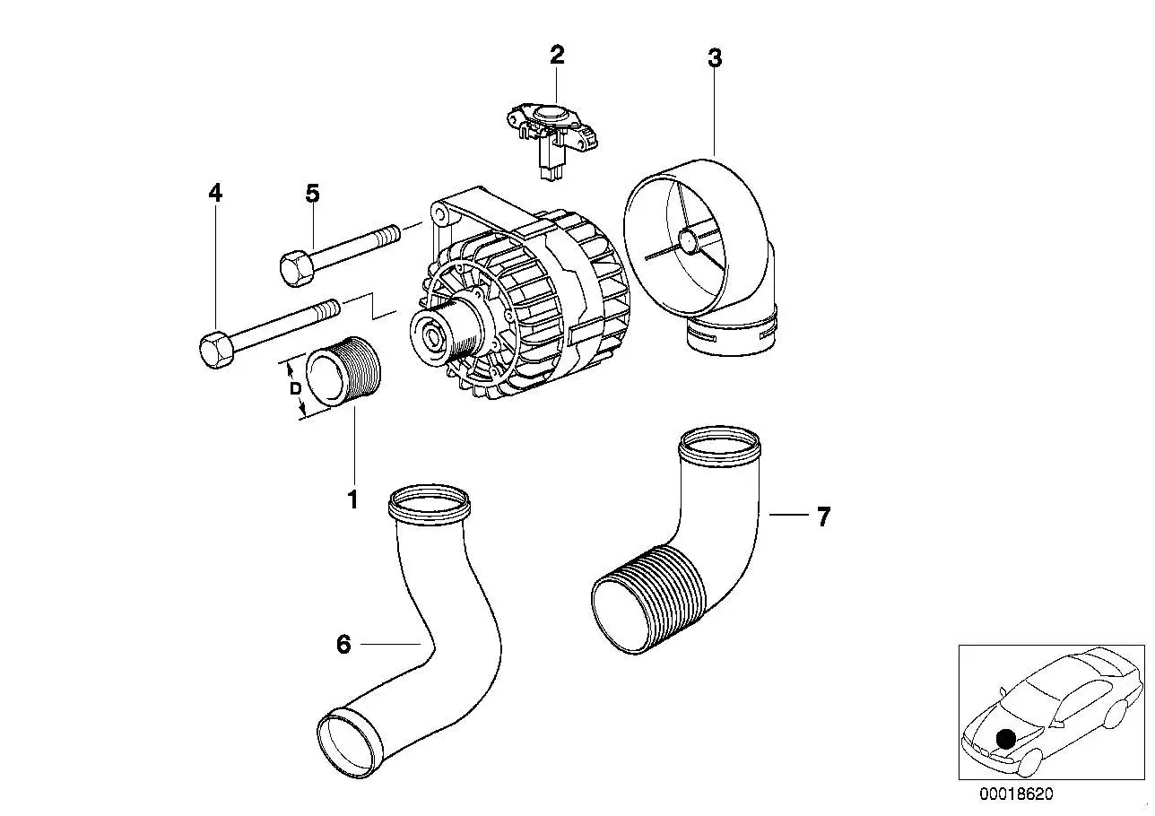 BMW Riemenscheibe Generator E34 E36 E38 E39 E46 12311432988 - Bil