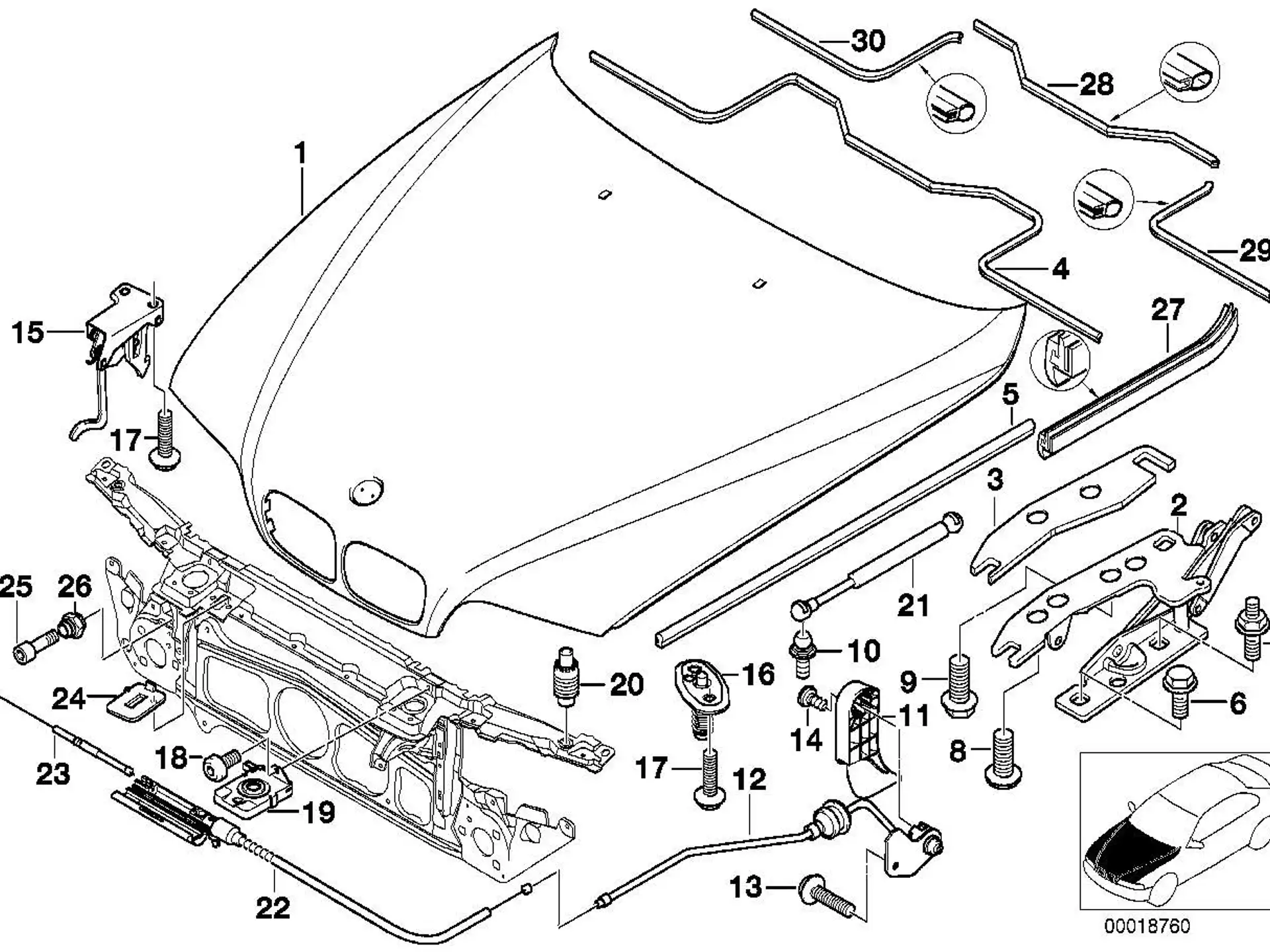 BMW Bowdenzug E39 51238190754