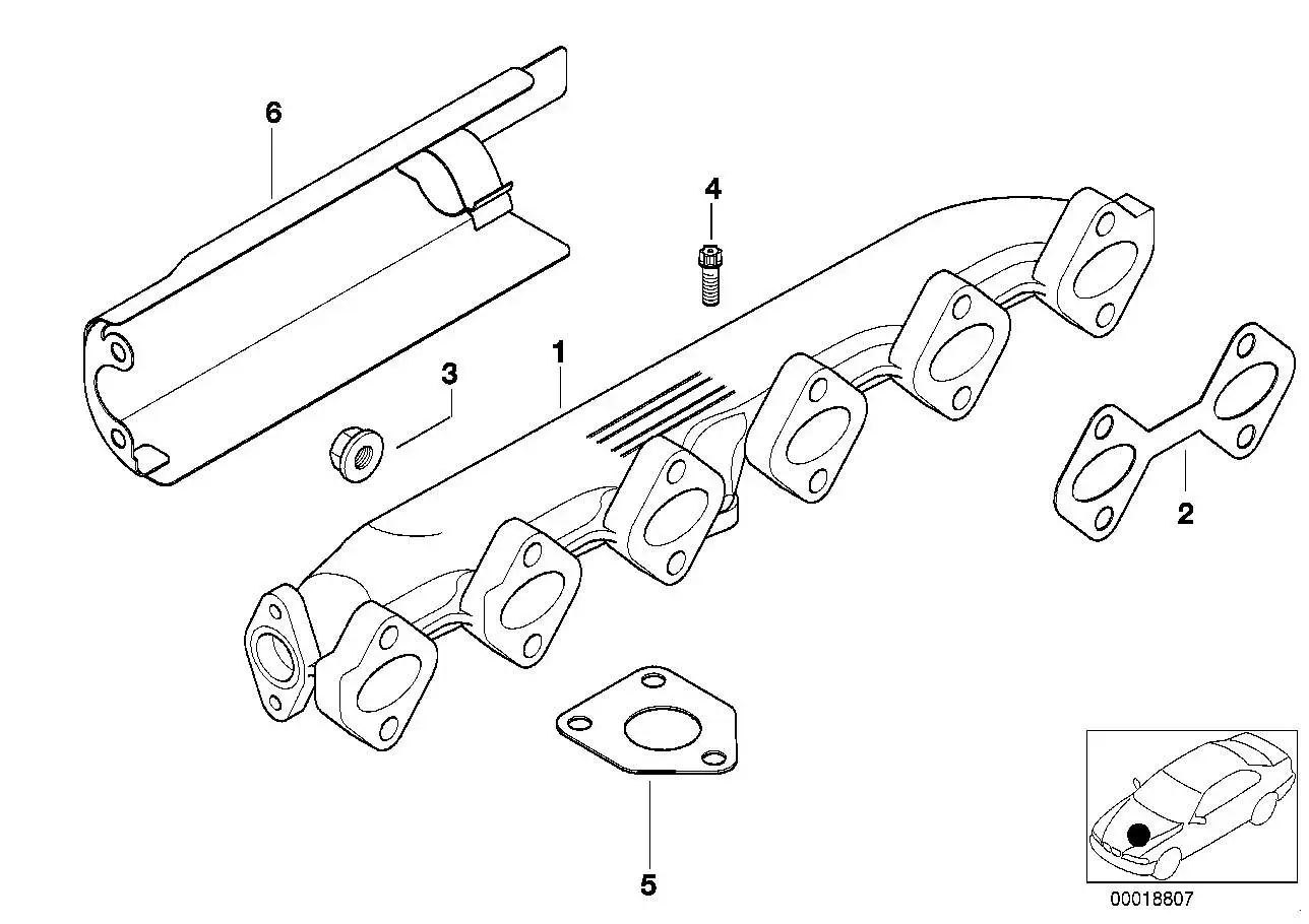 BMW Abgaskrümmer E38 E39 E46 E53 11622248166 - 3er E46, 5er E39,
