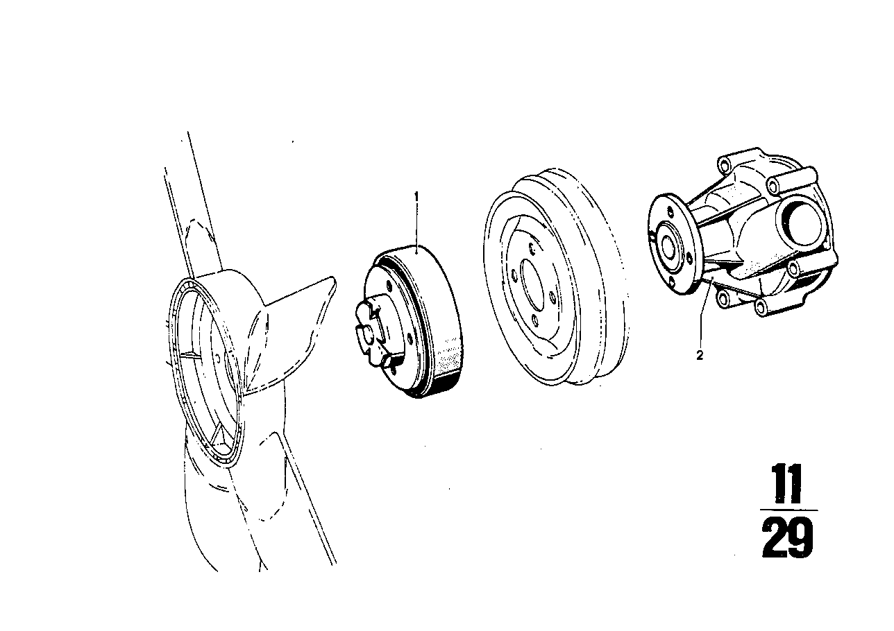BMW Wasserpumpe E12 E23 E24 11519070756 - 5er E12, 6er E24, 7er E