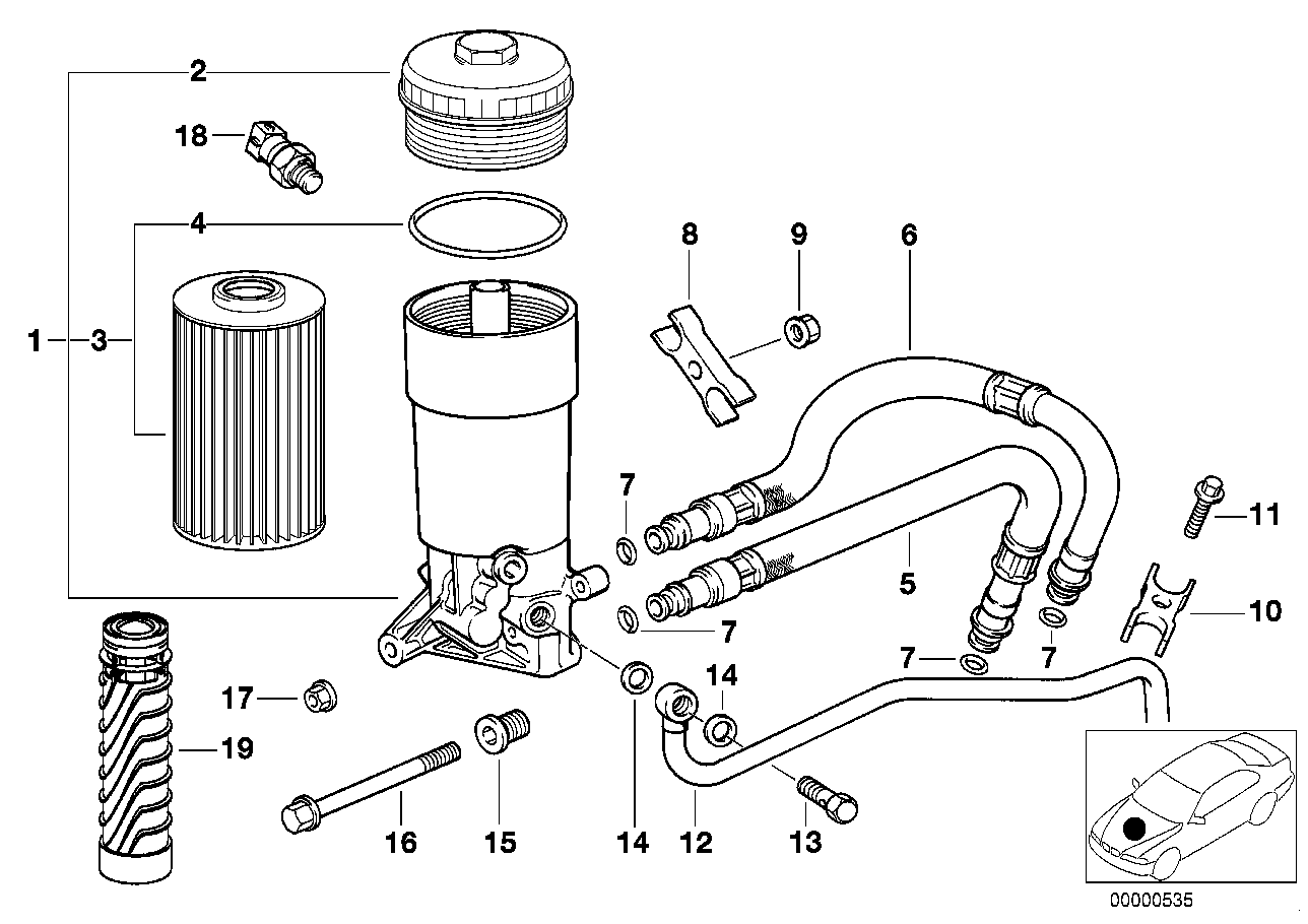 BMW Ölfilterdeckel E31 E32 E34 E38 E39 E52 E53 11421736674 - 5er,