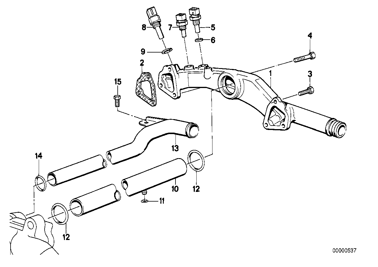 BMW Rohr E31 E32 11531715843 - Bildposition 10