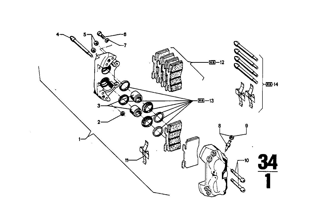 BMW Satz Anbauteile E12 E24 34111113667 - Bildposition 14