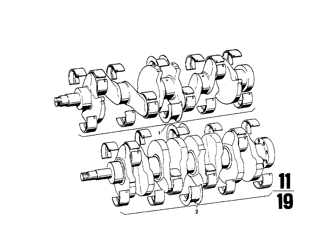 BMW Kurbelwelle ohne Lagerschalen E12 E21 E28 E30 11211268006