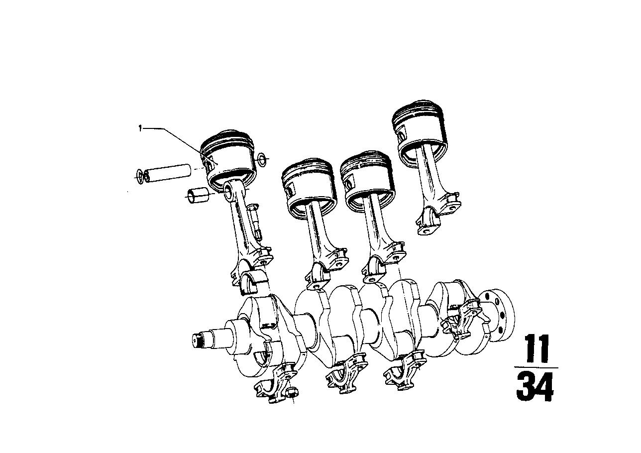 BMW Mahle Kolben E12 11251261880 - Bildposition 01