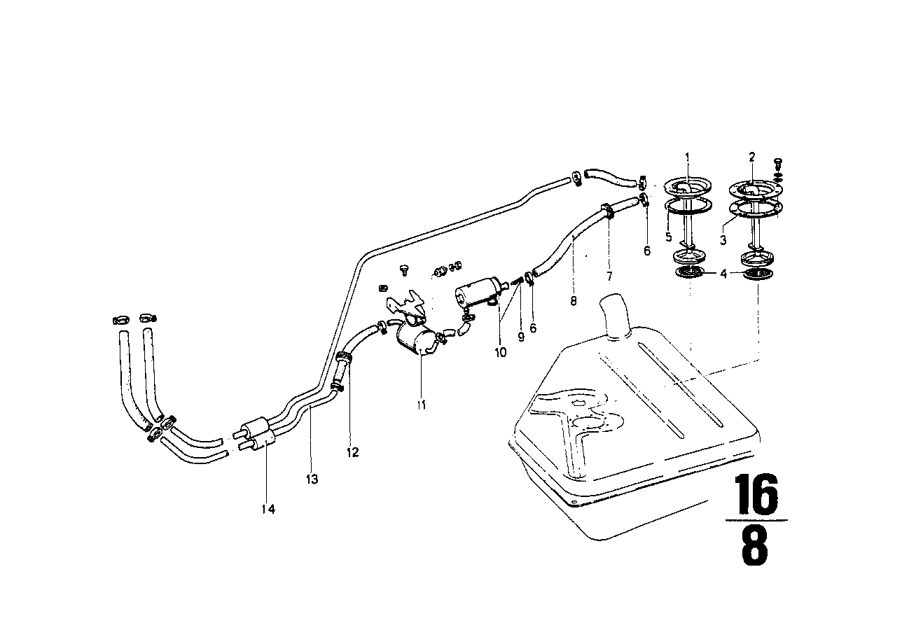 BMW Kraftstoffpumpe E12 E23 E24 E28 E30 16141178751