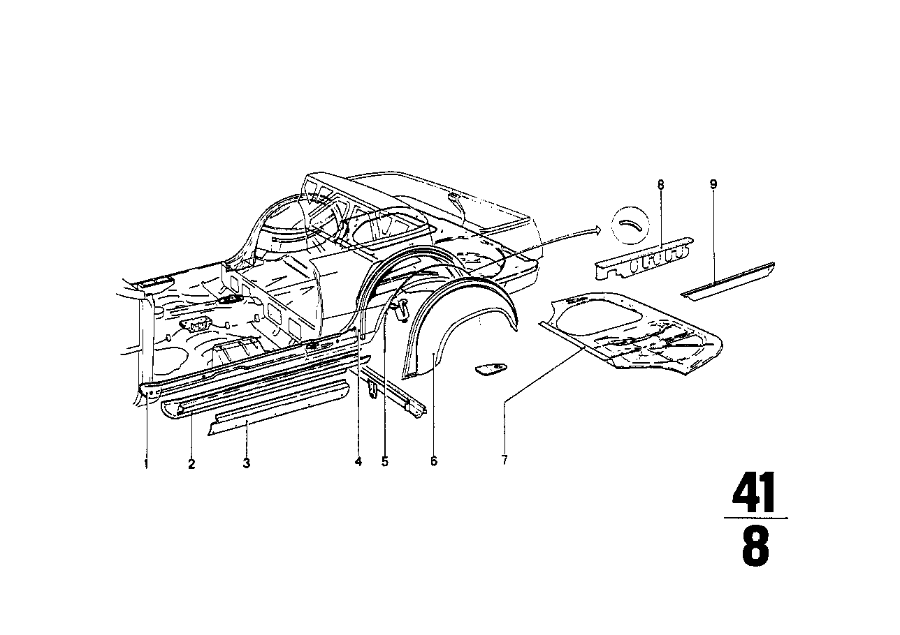 BMW Radhaus aussen hinten rechts 41145403146