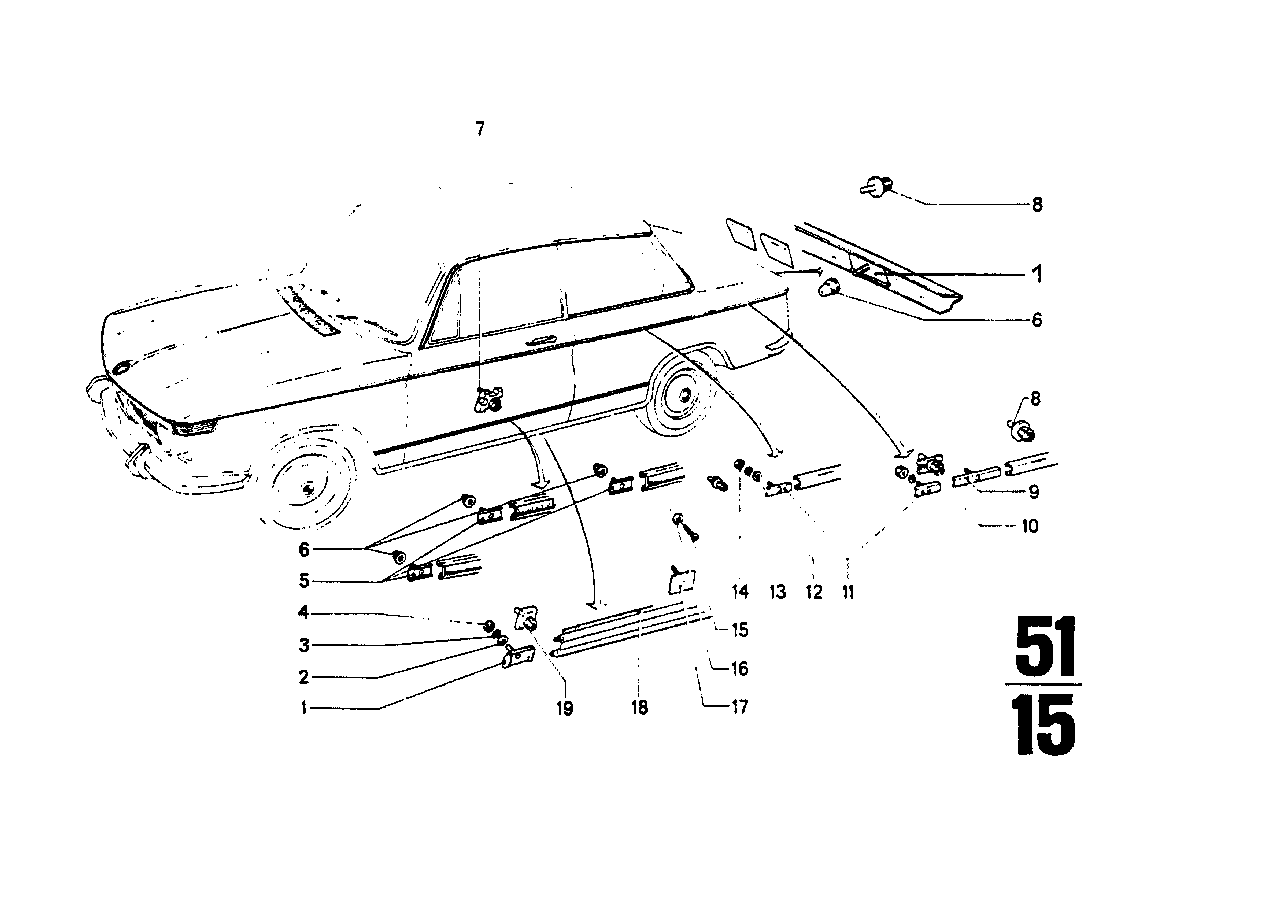 BMW Clip E21 51131804205 - 3er E21