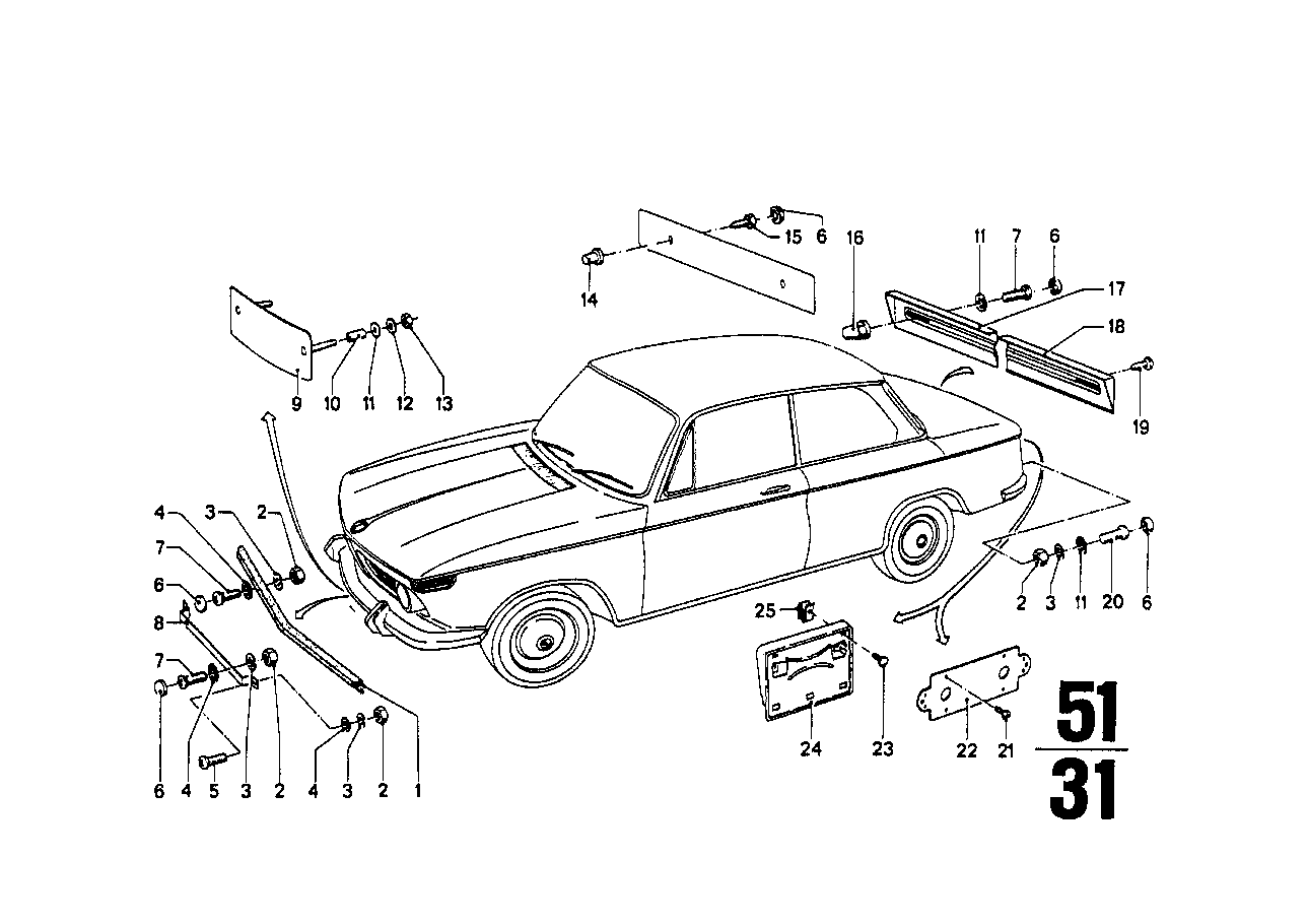 BMW Einsteckmutter E12 E21 E23 E24 E28 E30 E32 E34 E36 E39 K02 K0