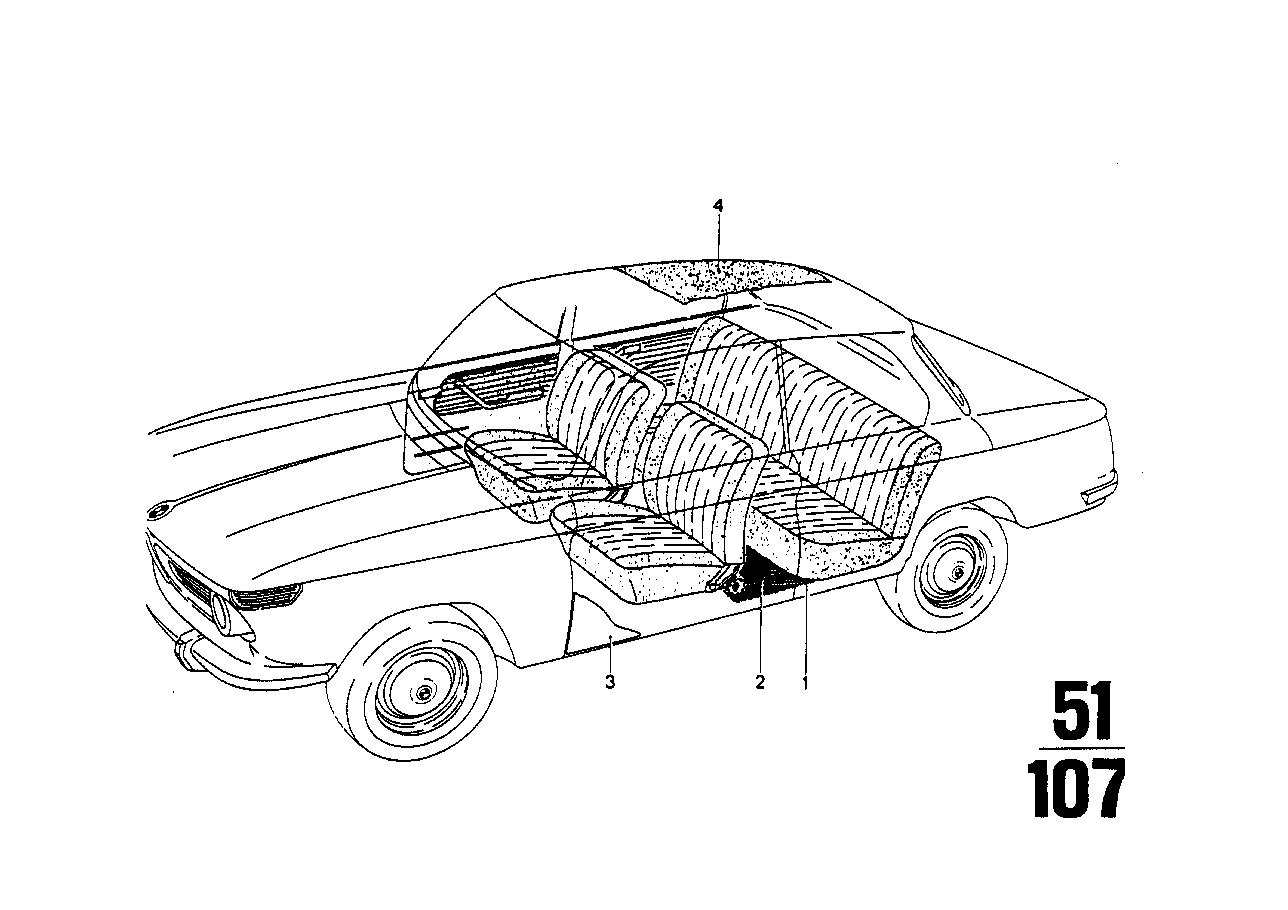 BMW Bespannfolie E12 E21 E23 E24 E28 E30 51951924961 - 3er, Z1, 5