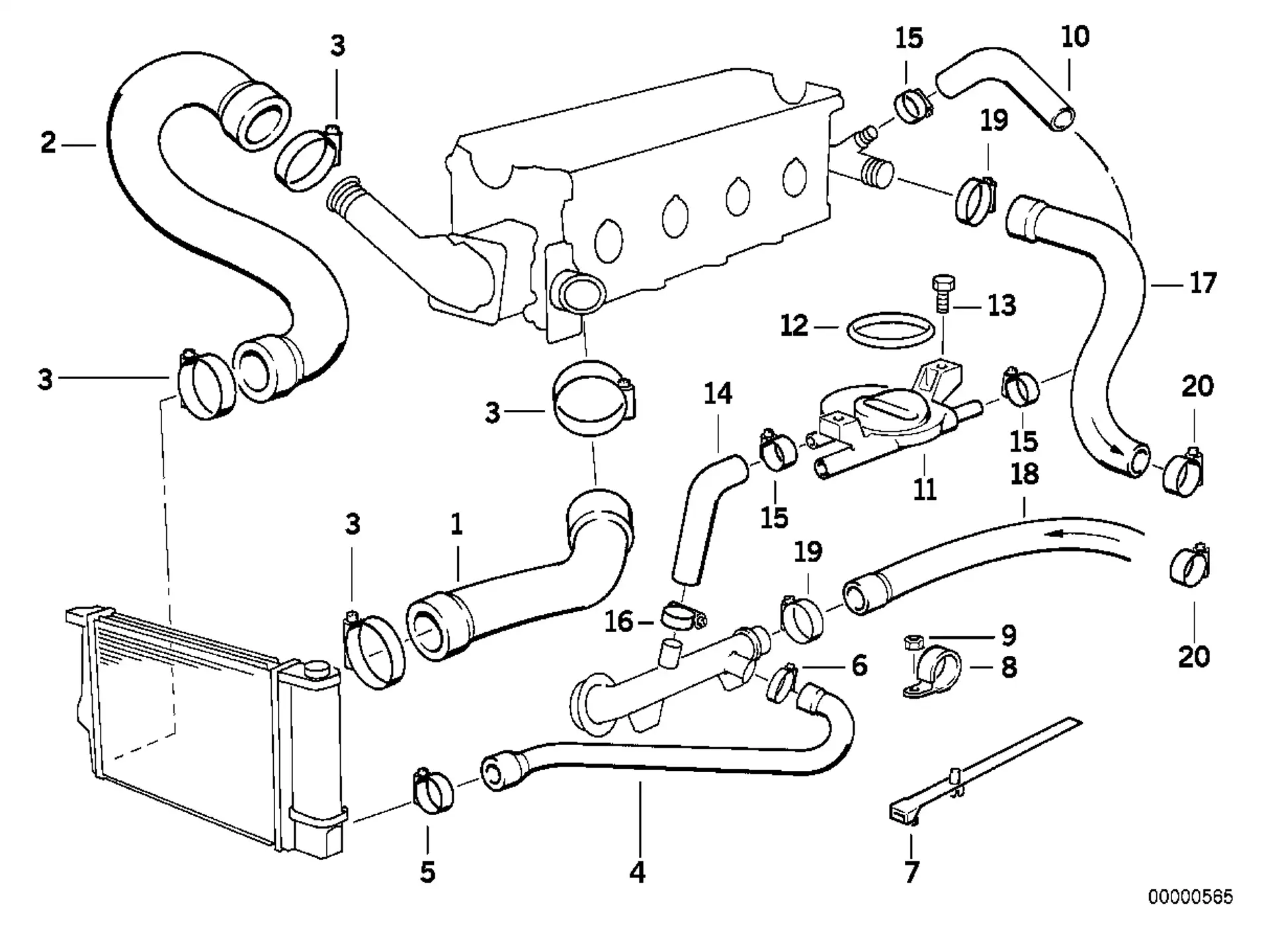 BMW Schlauch Vorlauf E34 11531717705