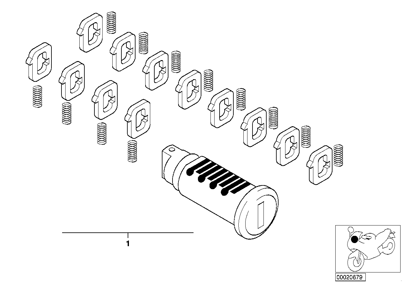 BMW Rep.Satz Schliesszylinder Lenkschloss K30 K41 R13 R21 R21A R2