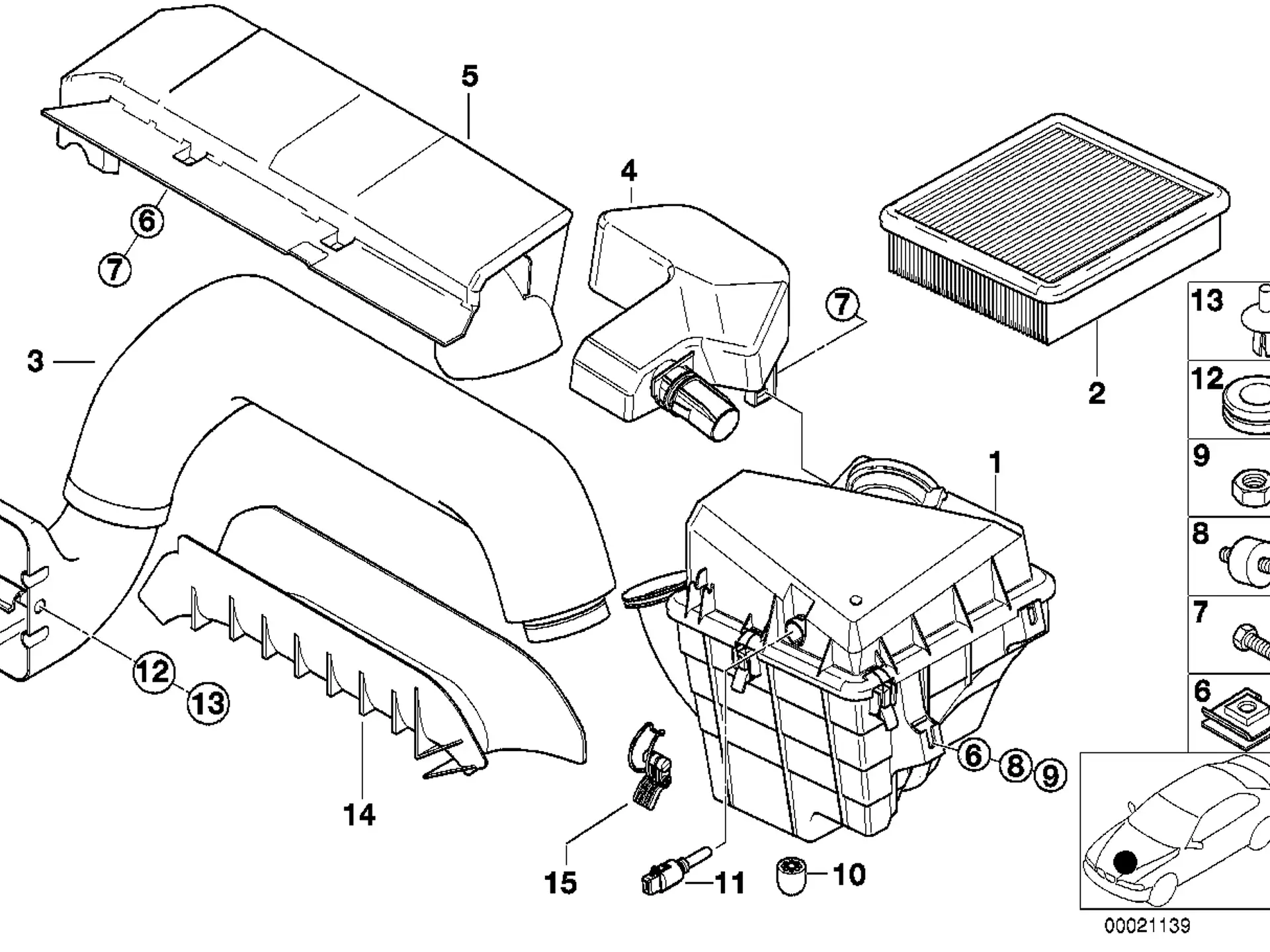 BMW Luftfiltereinsatz E36 13721247404