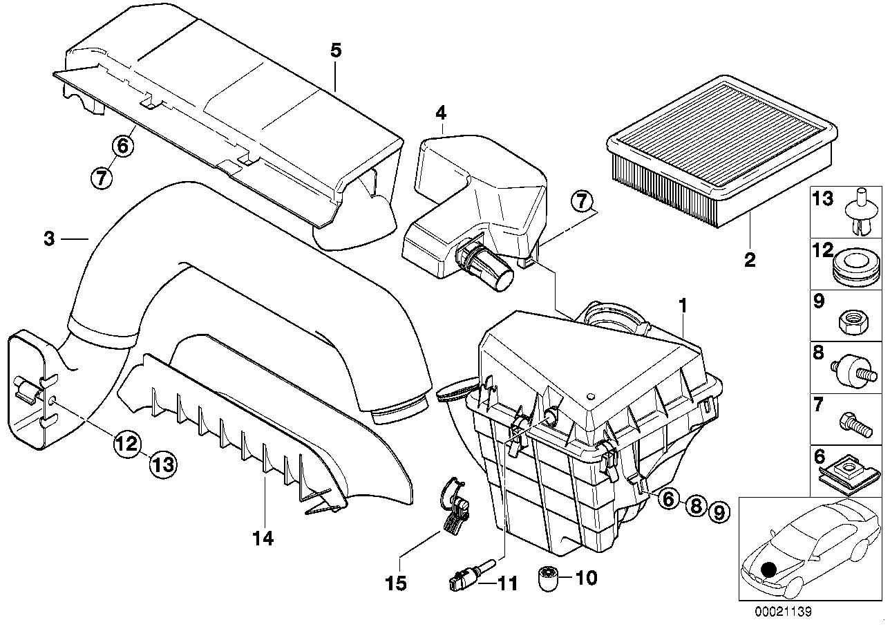 BMW Halter Luftkanal E36 64548369127 - Bildposition 14