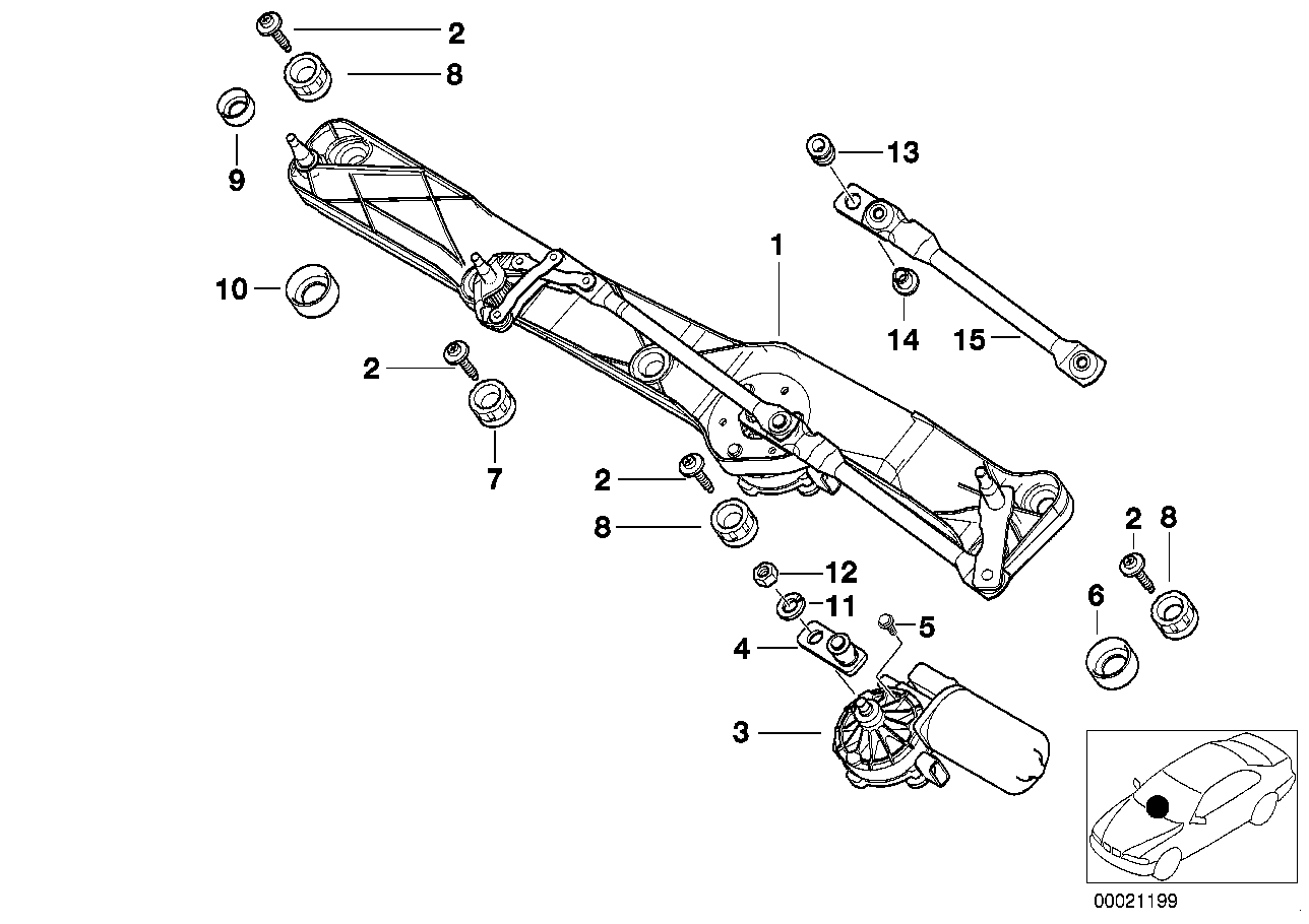 BMW Wischermotor E39 67638360603 - 5er E39