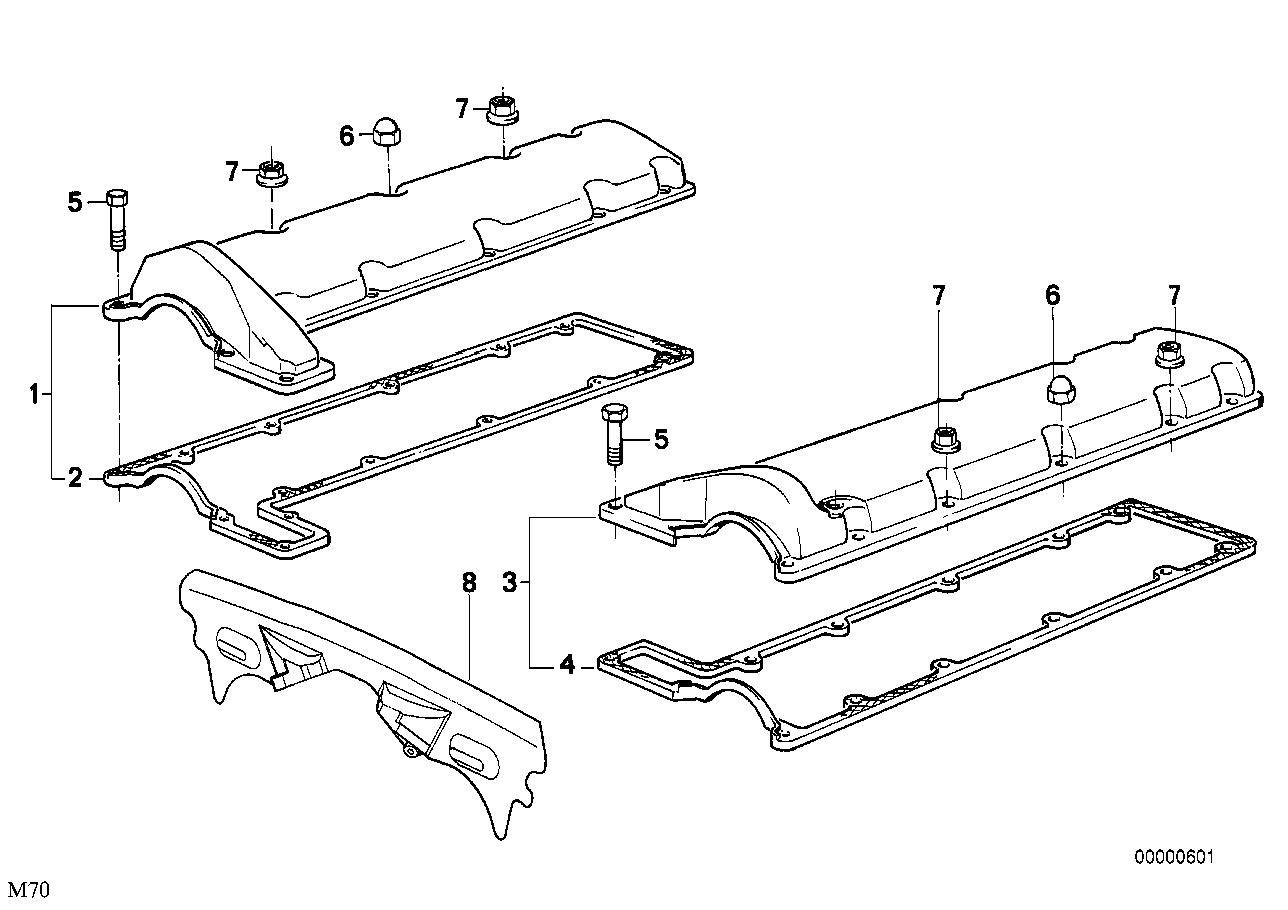 BMW Dichtung links E31 E32 E38 11121725003 - Bildposition 04