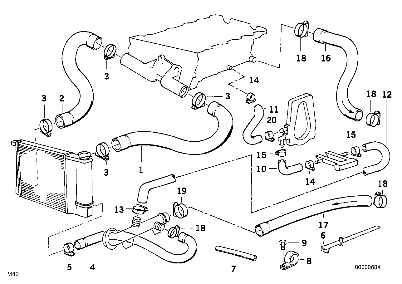BMW Wasserschlauch E36 11511739245