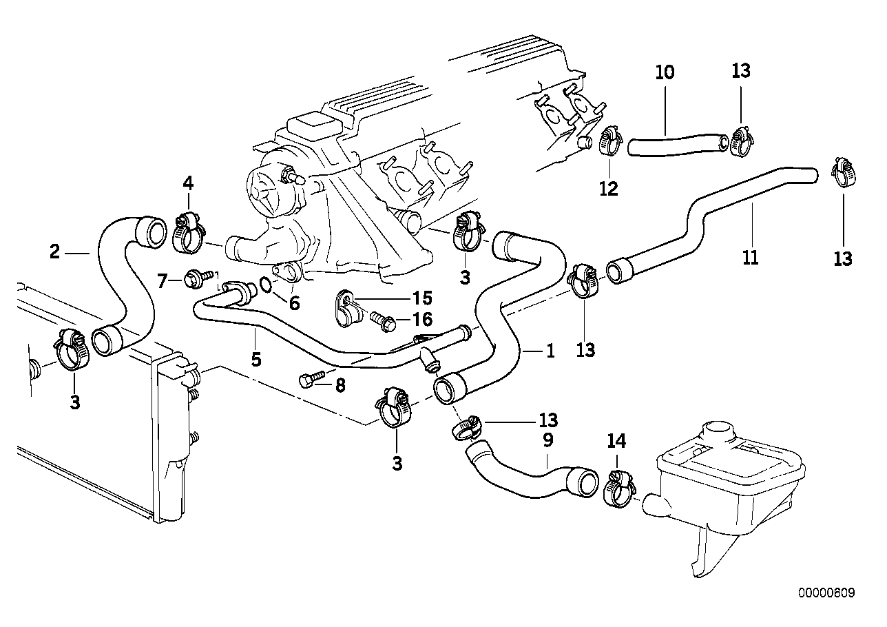 BMW Wasserschlauch E36 11532246766