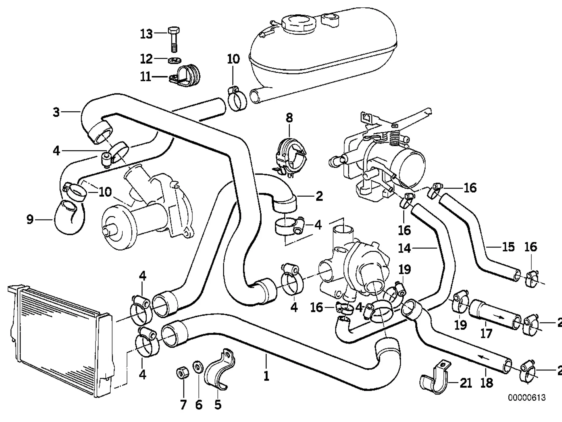 BMW Wasserschlauch E30 11531289257