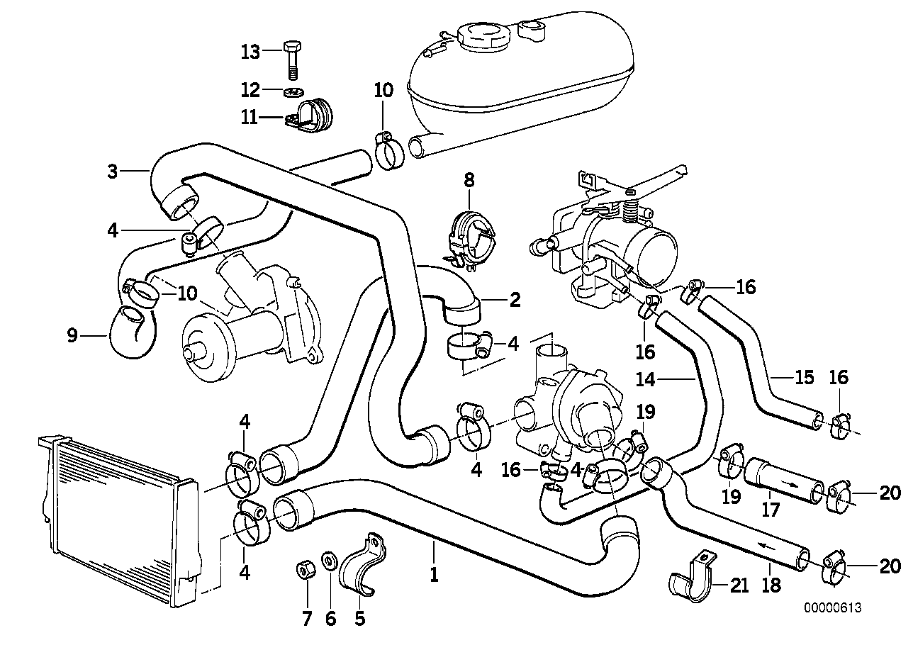 BMW Wasserschlauch E30 11531279856