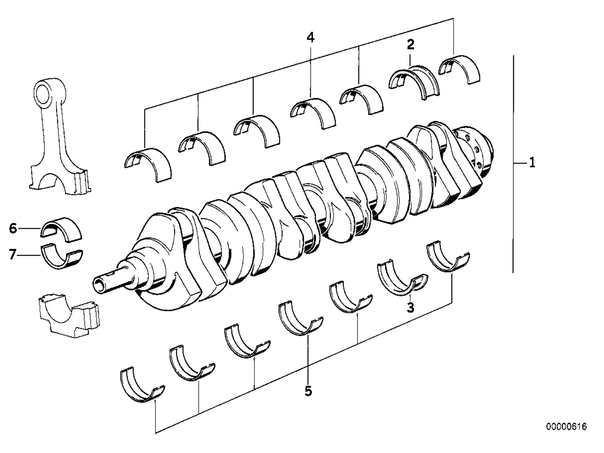 BMW Führungslagerschale gelb E36 E12 E21 E28 E30 E34 E38 E39 E46 E85 E86 11211706829