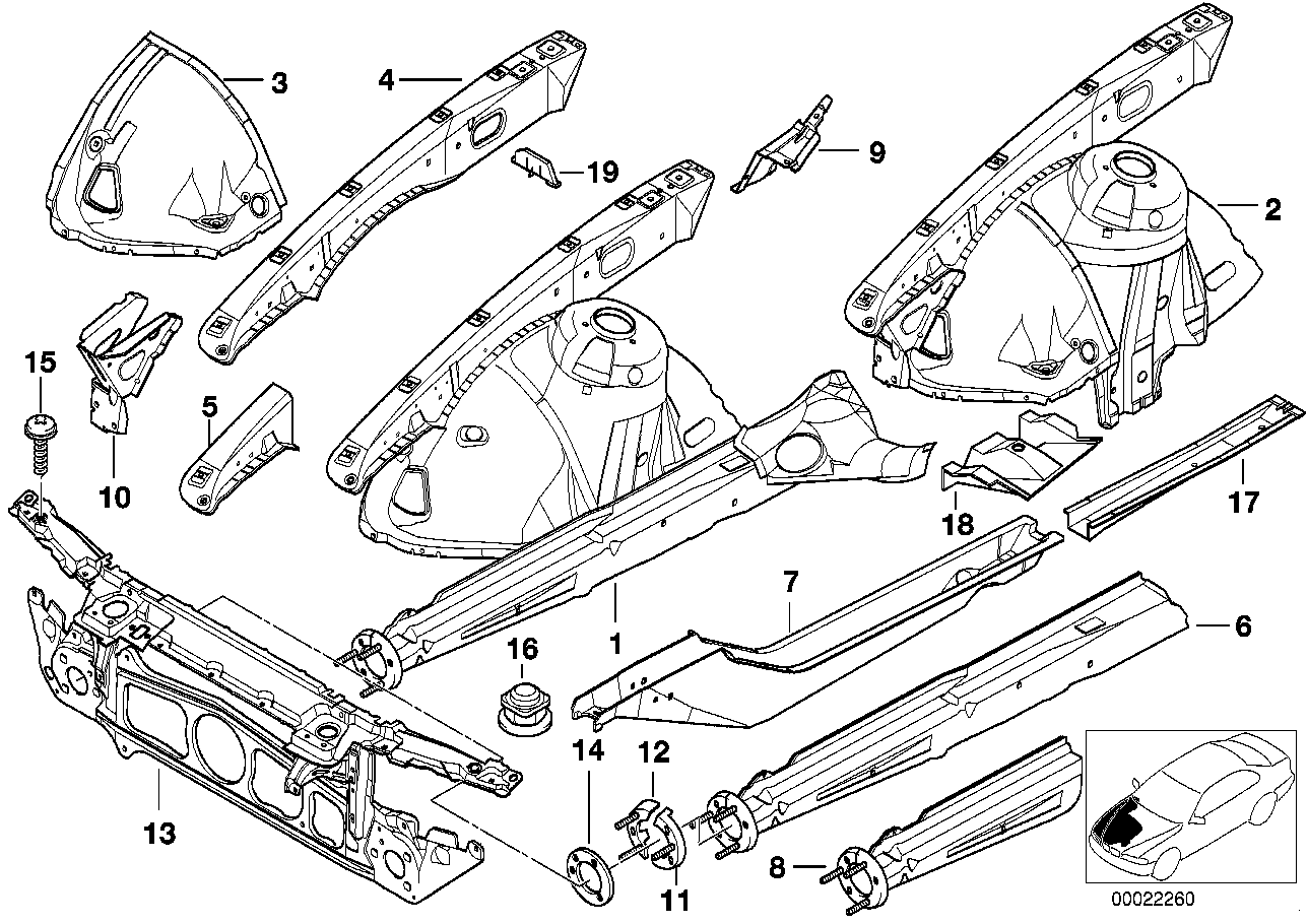 BMW Radhaus vorn links E39 41148203421
