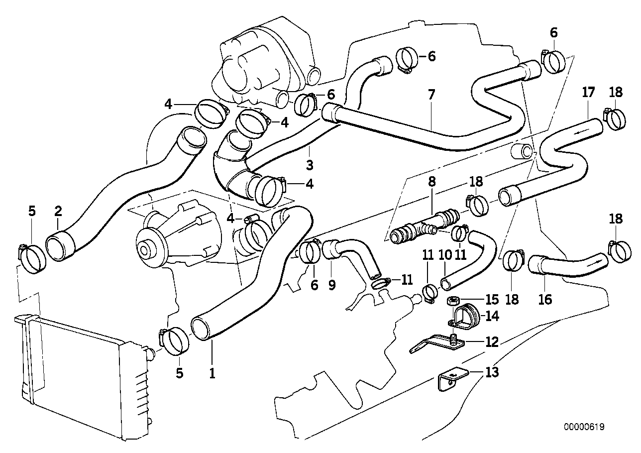BMW Wasserschlauch E28 E30 11531285919