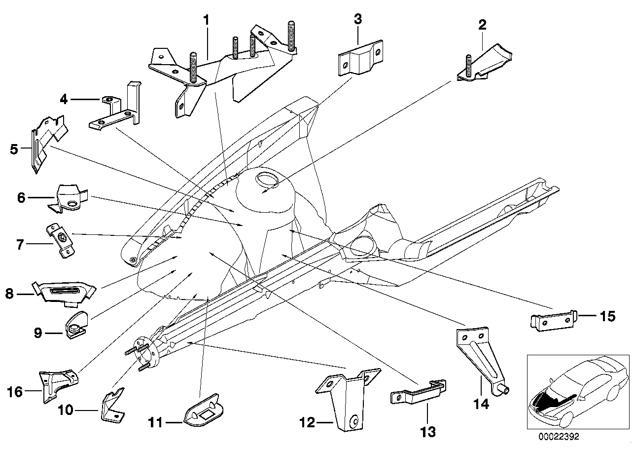 BMW Halter Wärmeschutzblech E36 41142490382 - Z3 E36