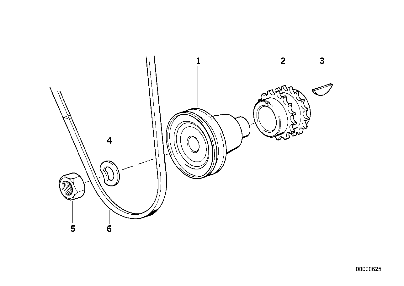 BMW Riemenscheibe E12 E21 E28 E30 11211286336 - Bildposition 01