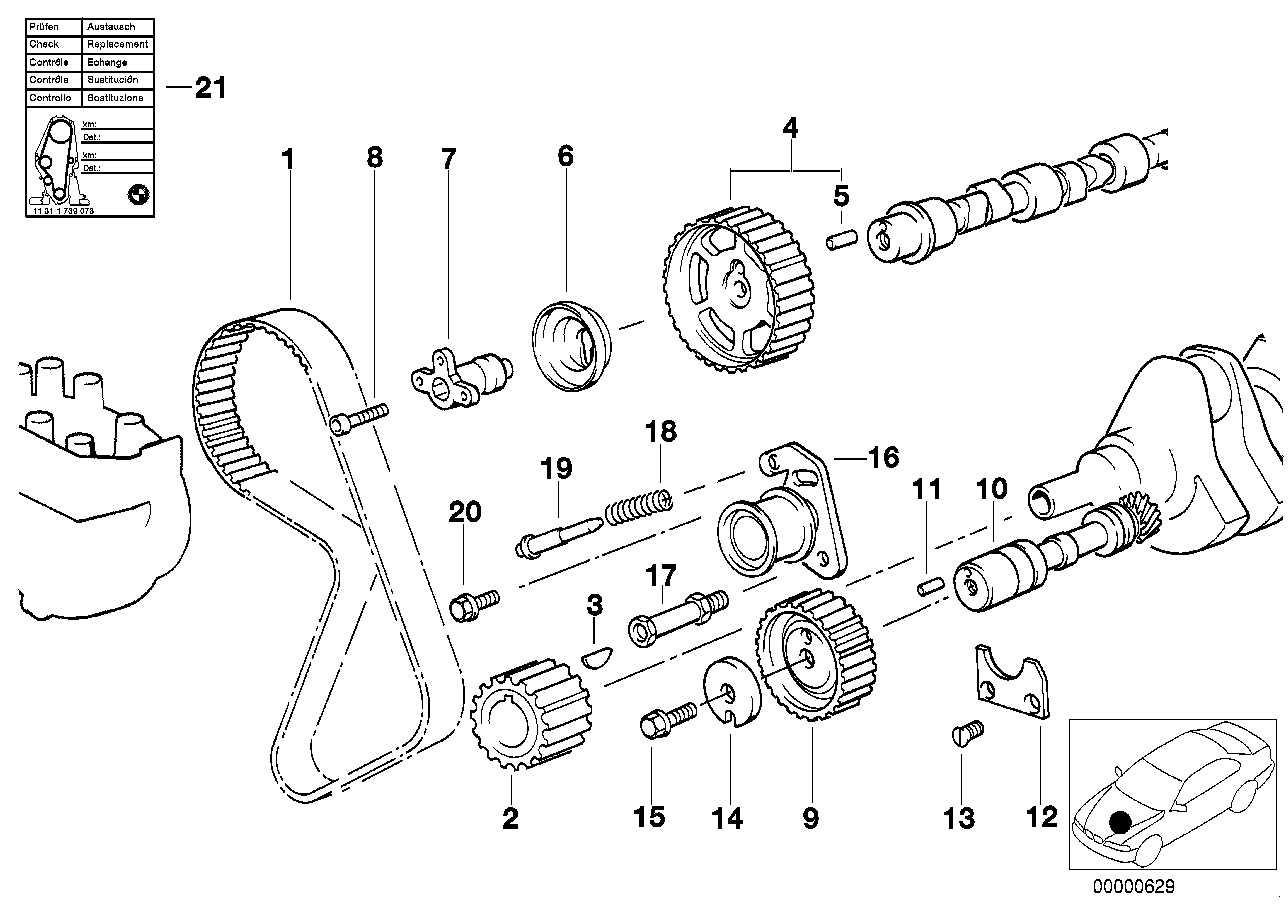 BMW Zahnriemen Halbrundprofil E12 E21 E28 E30 E34 11311711081 - 3