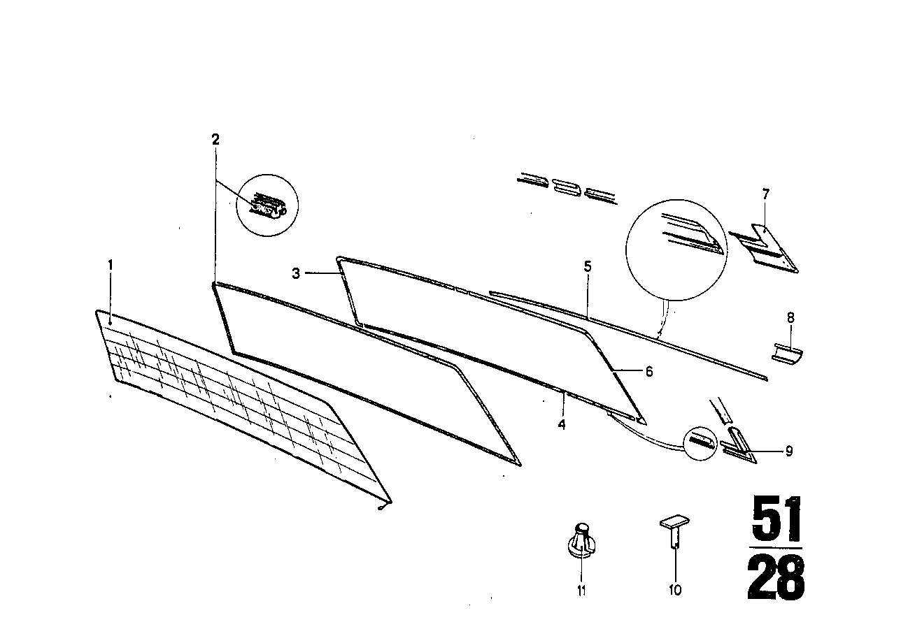 BMW Leistenklammer 51131823983 - E3 /