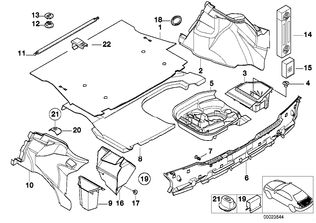 BMW Abdeckung Mitte E36 51718195669 - Bildposition 22