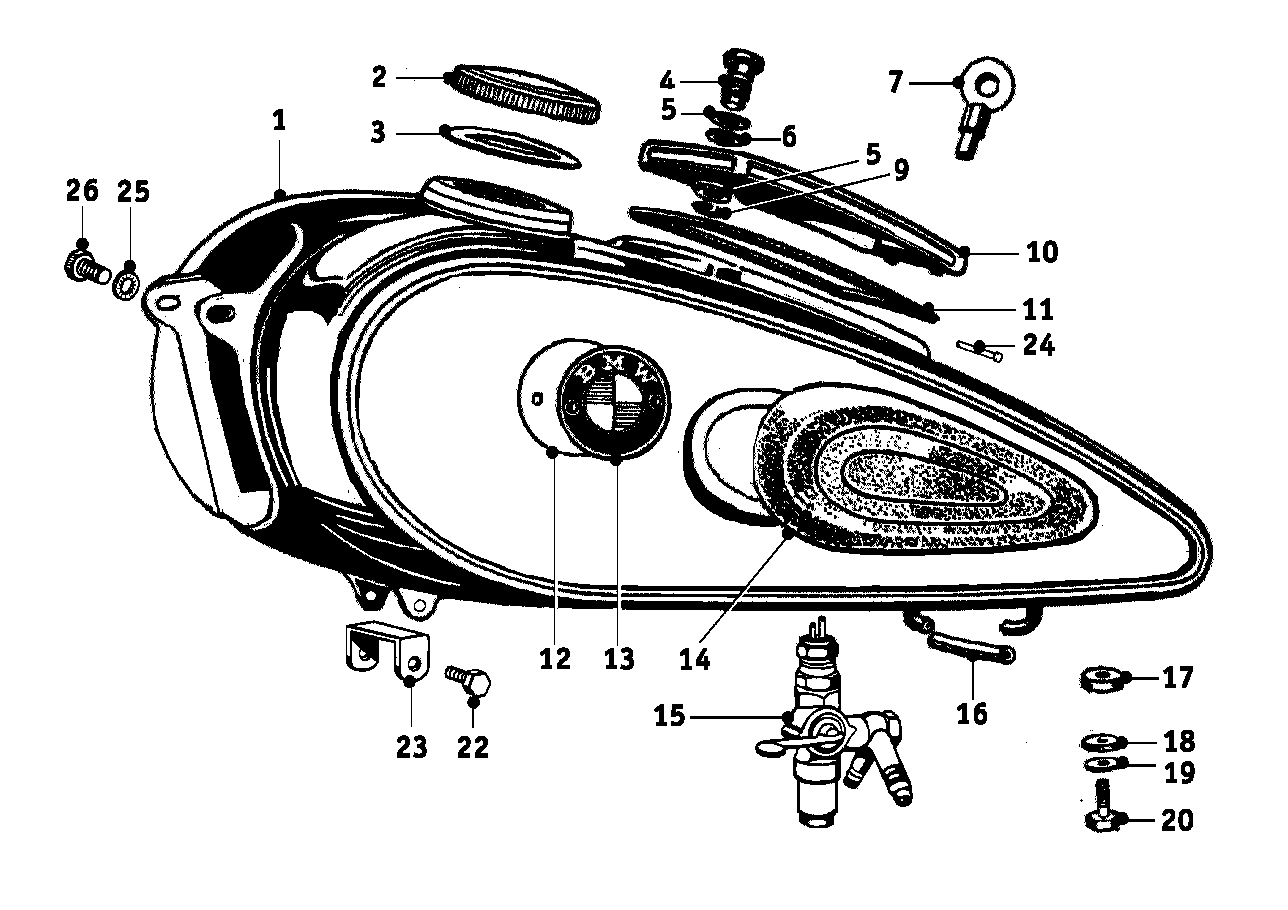 BMW Kraftstoffbehälter grundiert R51 R67 R68 16110035288