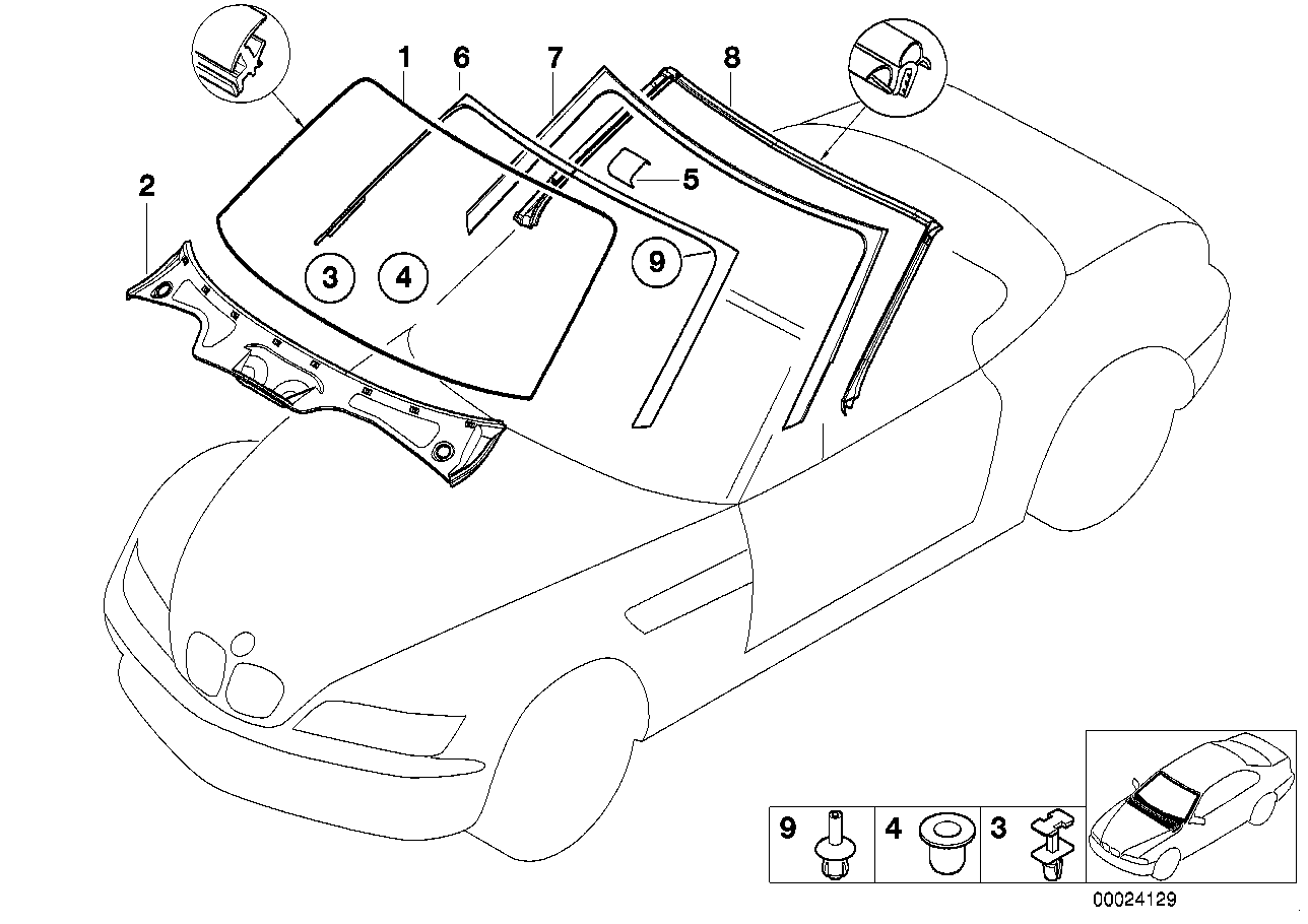 BMW Frontscheibendichtung 51318397613 - Bildposition 01