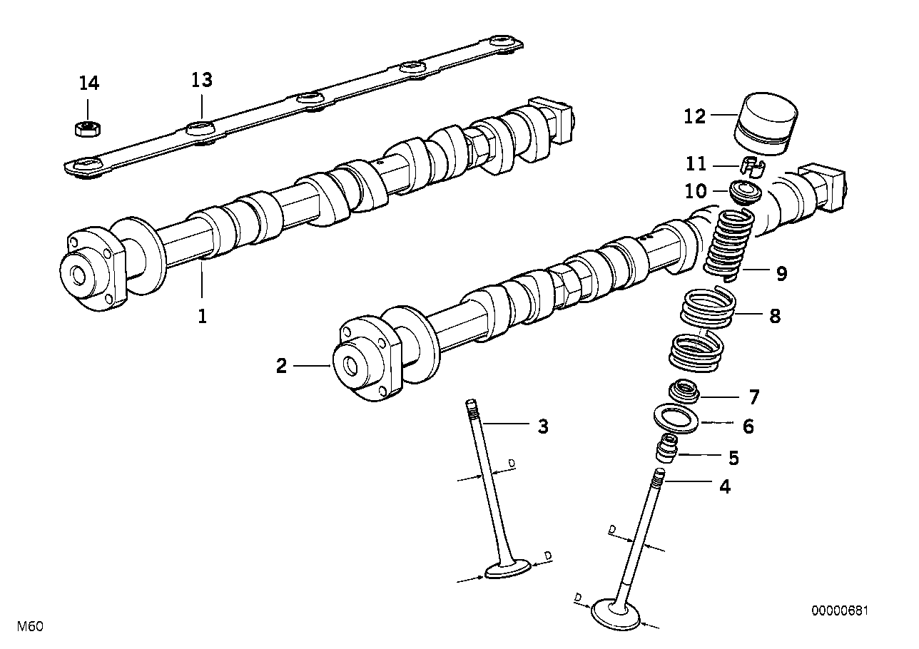 BMW Einlassventil E31 E32 E34 E38 E39 E53 11341435480 - 5er E34 L