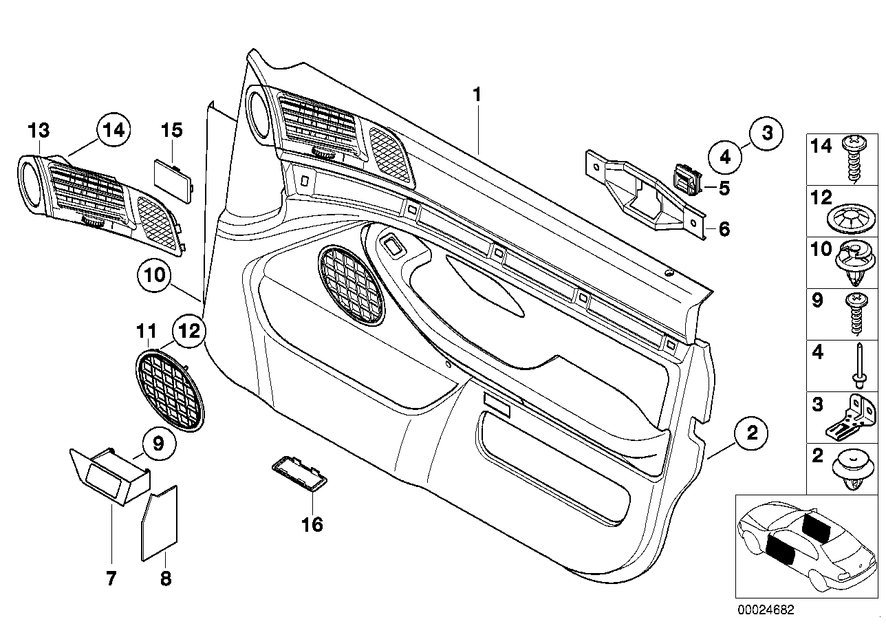 BMW Lautsprecherblende E38 E39 51418216716