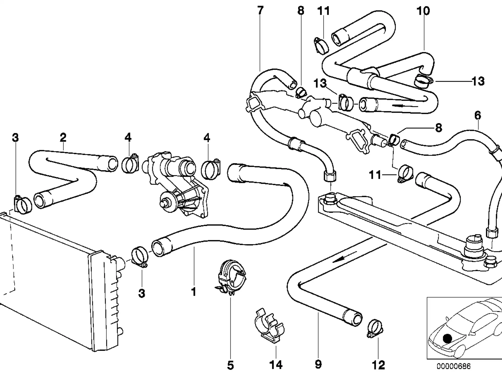 BMW Schlauchschelle E31 E32 E34 E38 E39 11531708296