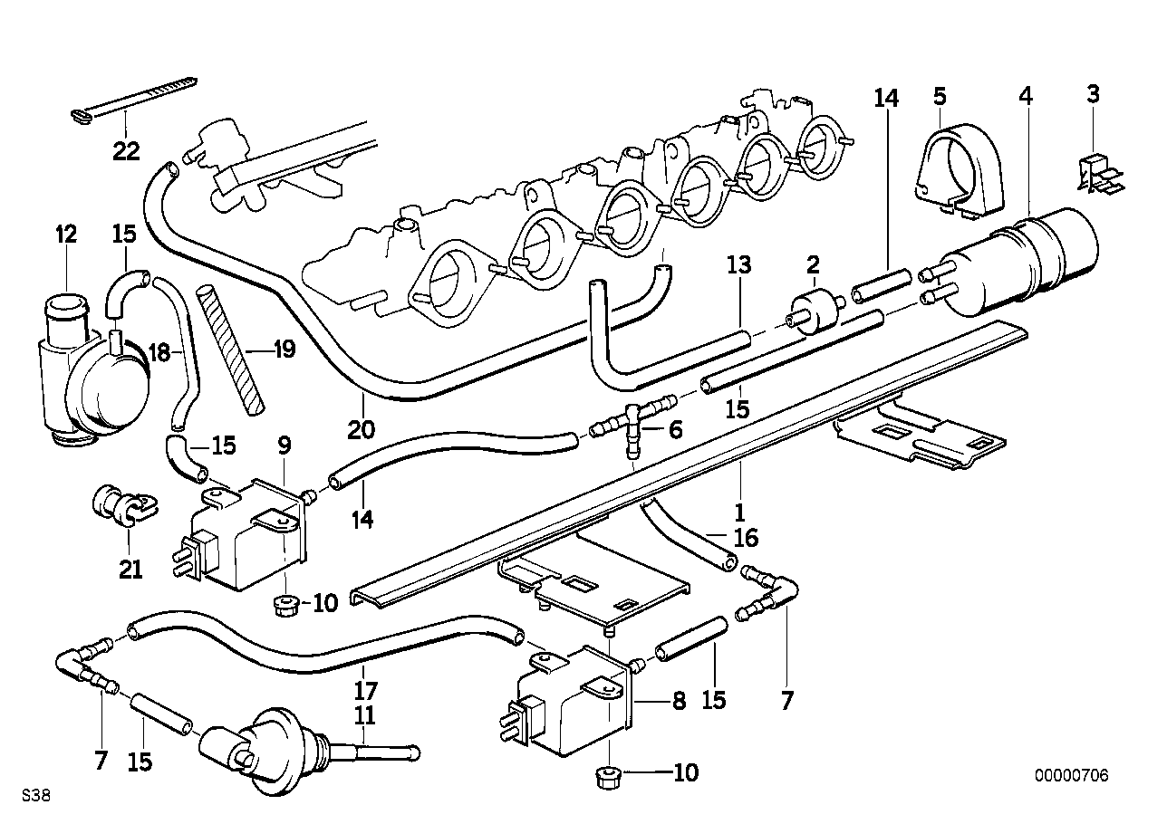 BMW Leitungsclip E12 E23 E34 E36 E38 E90 E91 E92 E93 F01 F02 F85