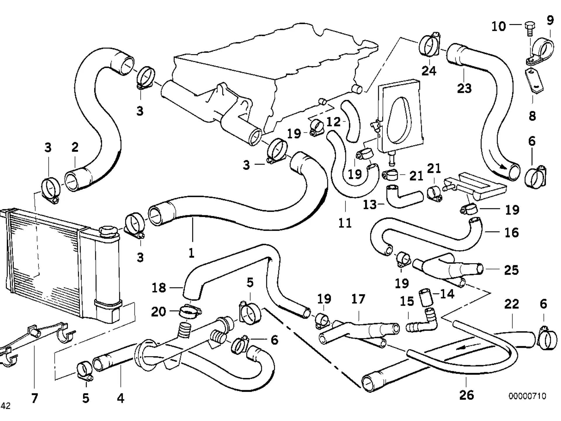 BMW Wasserschlauch E30 11531717620