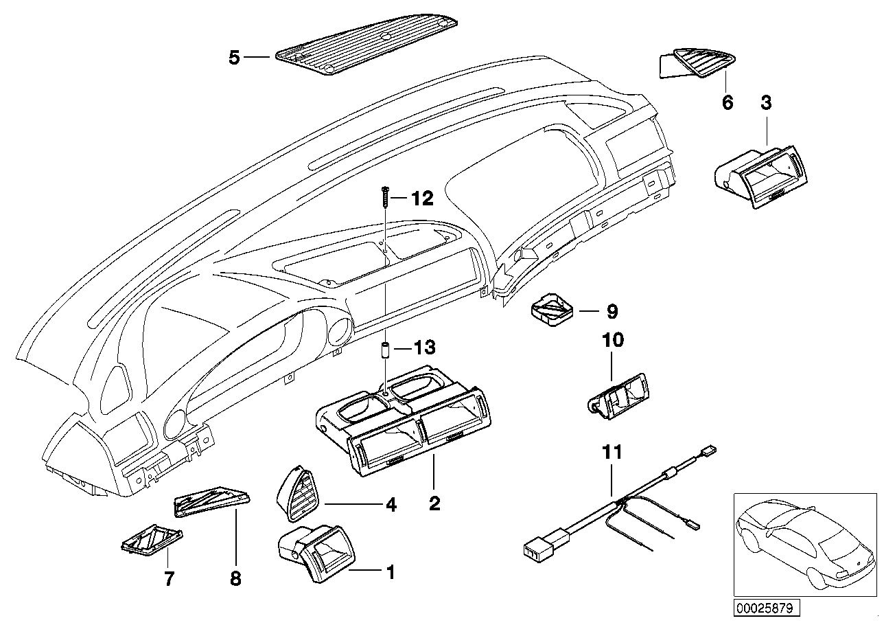 BMW Frischluftgrill indirekt E38 64228383672