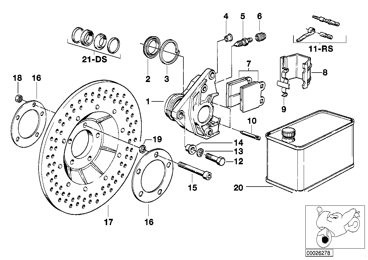 BMW Dichtungssatz Bremssattel R45 R45T R65 R65T 34111454809 - Bil