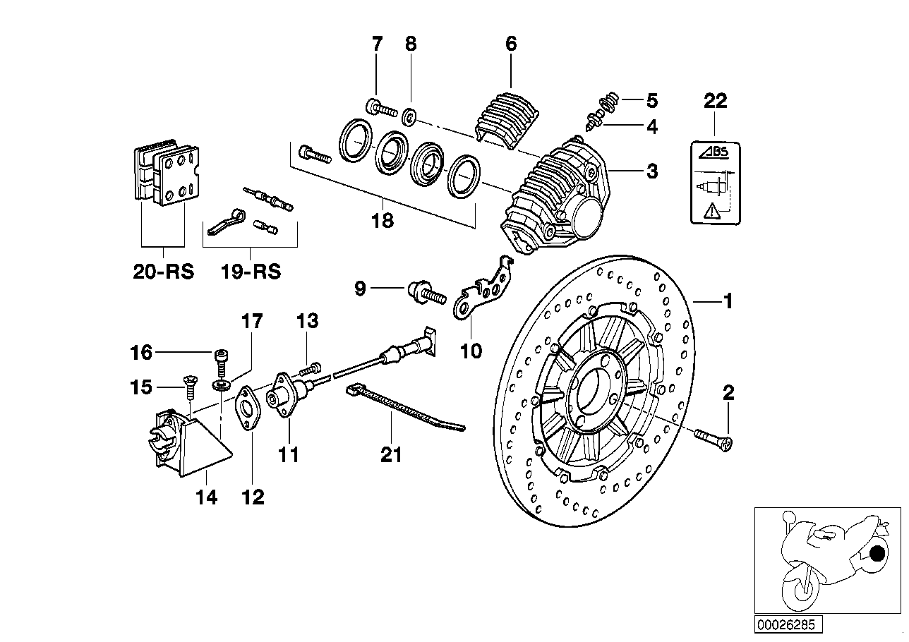 BMW Bremsscheibe hinten Schwarz "ABS" K41 34512332581