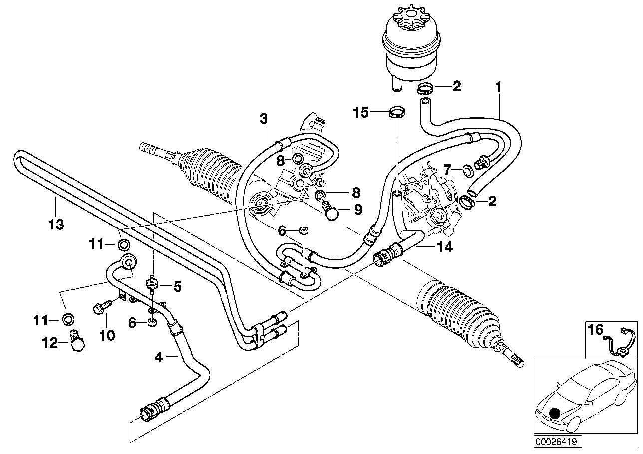 BMW Druckschlauch E46 32416764728 - 3er E46
