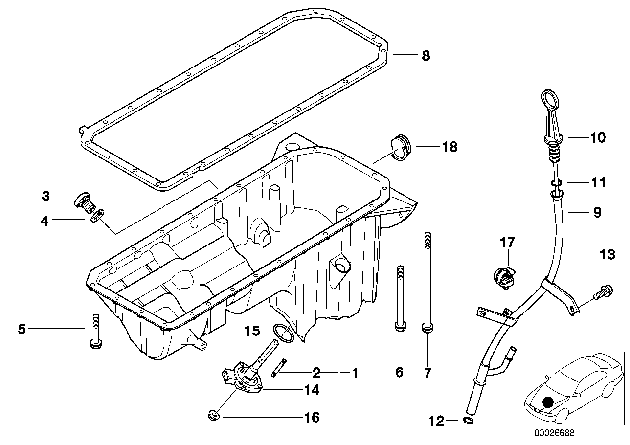 BMW Sechskantschraube mit Scheibe E36 E38 E39 E46 E53 E60 E61 E65
