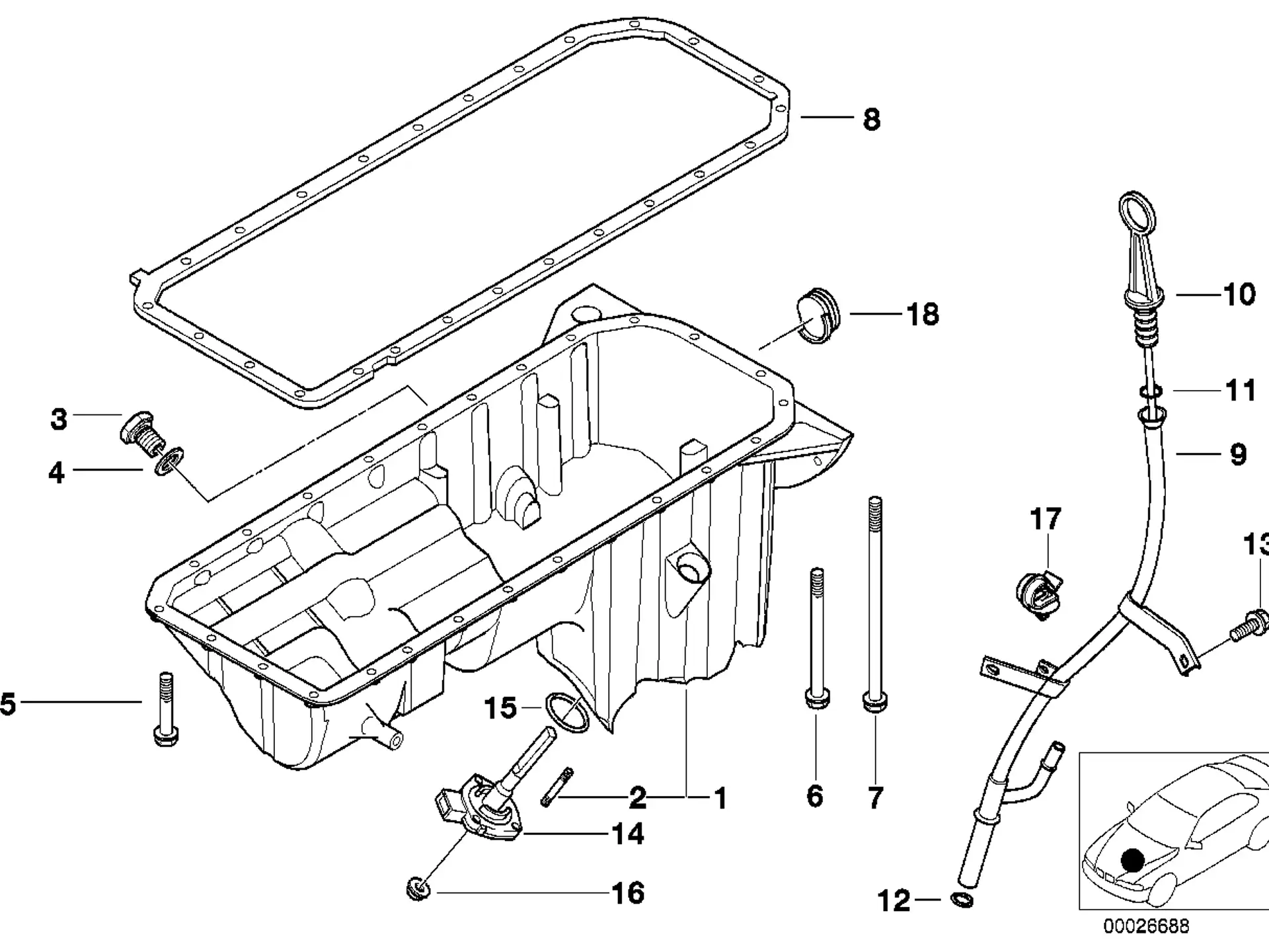 BMW Sechskantschraube mit Scheibe E36 E38 E39 E46 E53 E60 E61 E65 E66 E83 E85 11131435806